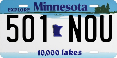 MN license plate 501NOU