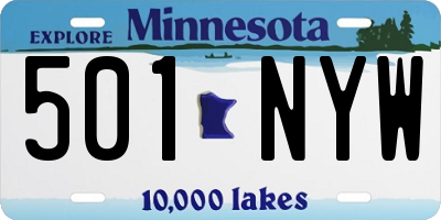 MN license plate 501NYW