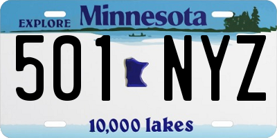 MN license plate 501NYZ