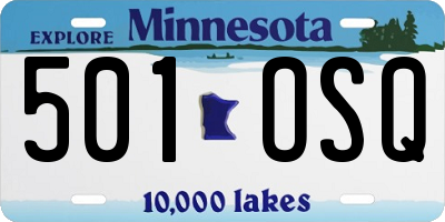 MN license plate 501OSQ