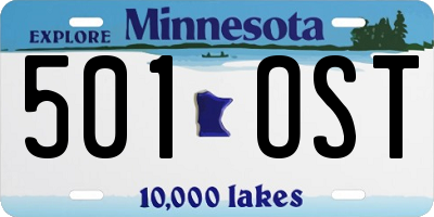 MN license plate 501OST