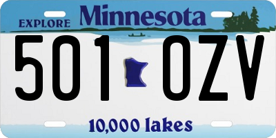 MN license plate 501OZV