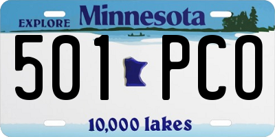 MN license plate 501PCO
