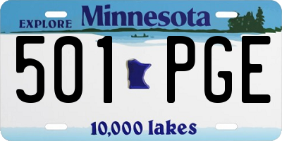 MN license plate 501PGE