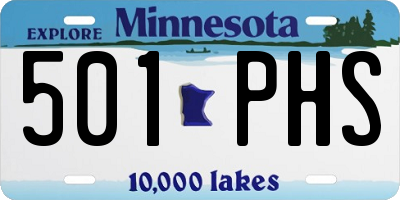 MN license plate 501PHS