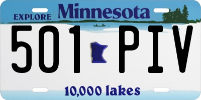 MN license plate 501PIV