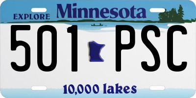 MN license plate 501PSC