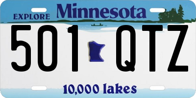 MN license plate 501QTZ