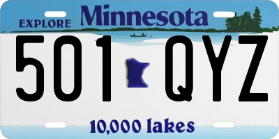 MN license plate 501QYZ