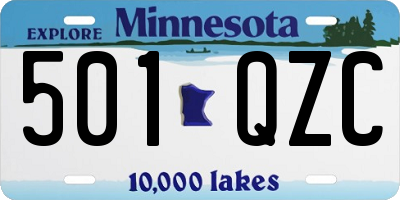 MN license plate 501QZC