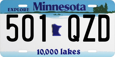 MN license plate 501QZD