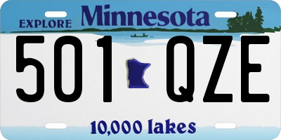 MN license plate 501QZE