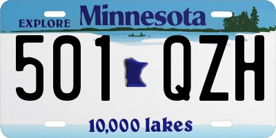 MN license plate 501QZH