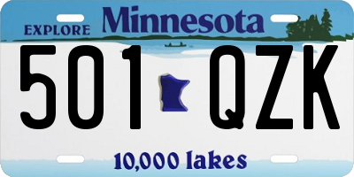 MN license plate 501QZK