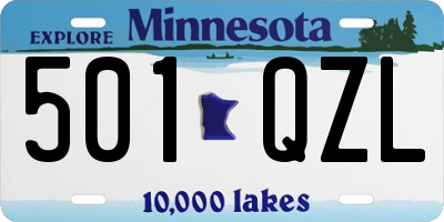 MN license plate 501QZL