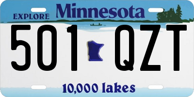 MN license plate 501QZT