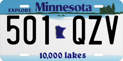 MN license plate 501QZV