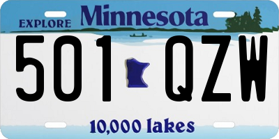 MN license plate 501QZW