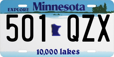 MN license plate 501QZX