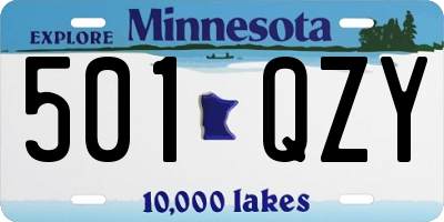 MN license plate 501QZY