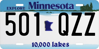 MN license plate 501QZZ