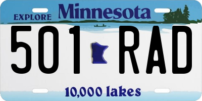 MN license plate 501RAD