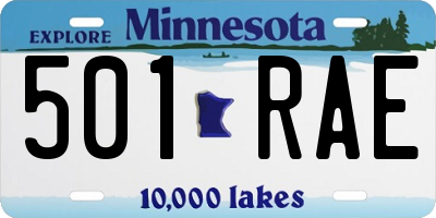 MN license plate 501RAE