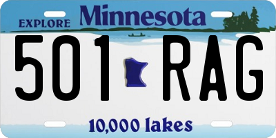 MN license plate 501RAG