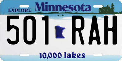 MN license plate 501RAH