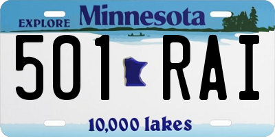 MN license plate 501RAI