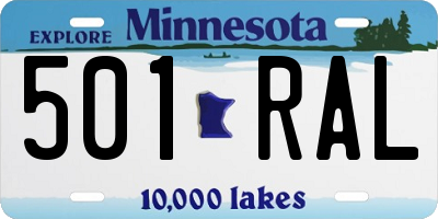 MN license plate 501RAL