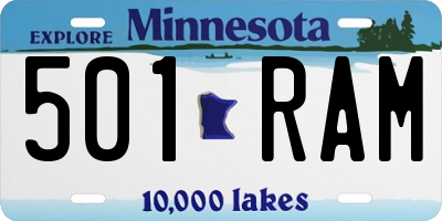 MN license plate 501RAM