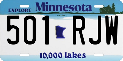 MN license plate 501RJW