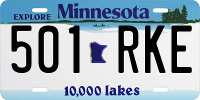 MN license plate 501RKE