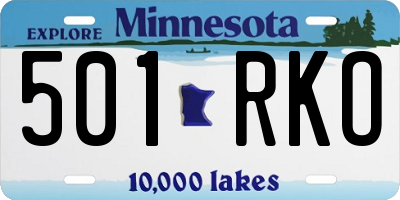 MN license plate 501RKO