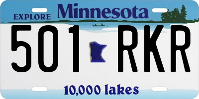 MN license plate 501RKR