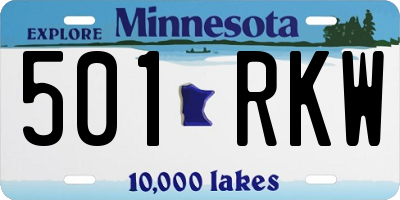 MN license plate 501RKW