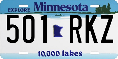 MN license plate 501RKZ