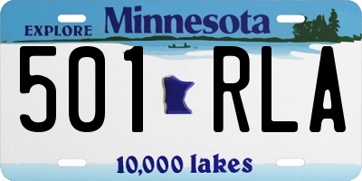 MN license plate 501RLA