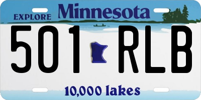 MN license plate 501RLB