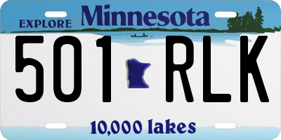 MN license plate 501RLK