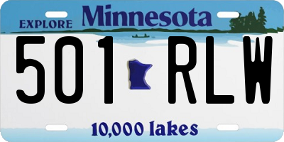 MN license plate 501RLW