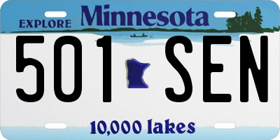 MN license plate 501SEN