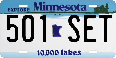 MN license plate 501SET