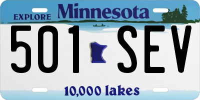 MN license plate 501SEV