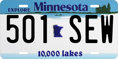 MN license plate 501SEW
