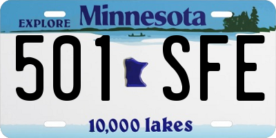 MN license plate 501SFE