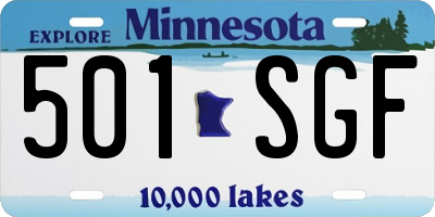 MN license plate 501SGF