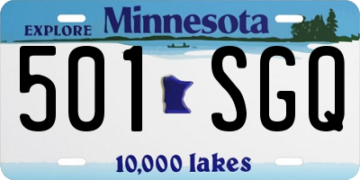MN license plate 501SGQ