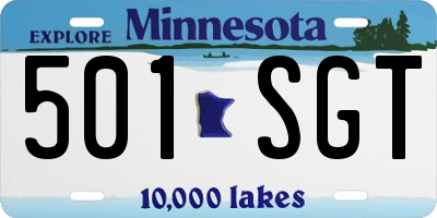 MN license plate 501SGT